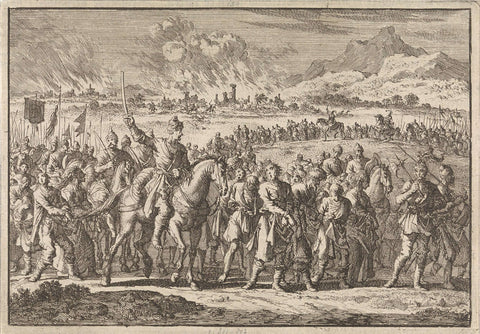 Invasion of the Tartars in Poland, 1666, Jan Luyken, 1698 Canvas Print