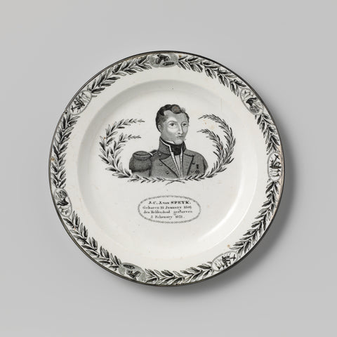 Plate with portrait of Van Speijk, Dawson, in or after 1831 Canvas Print