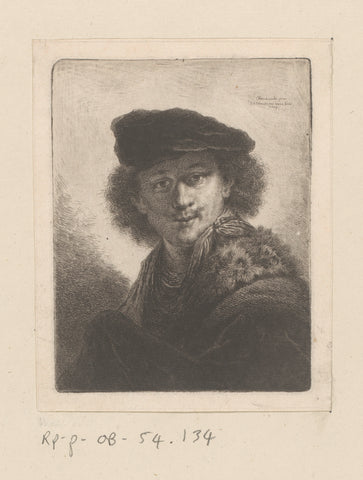 Self-portrait of Rembrandt van Rijn, Georg Friedrich Schmidt, 1753 Canvas Print