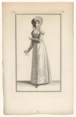 Journal des Dames et des Modes, Costume Parisien, 25 January 1819 (1790), anonymous, 1819 Canvas Print