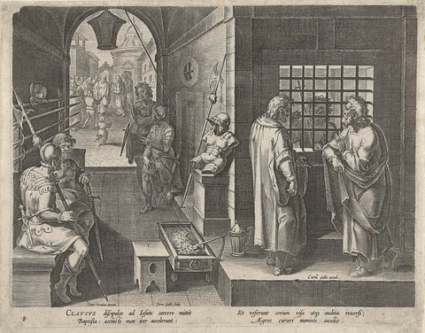 Johannes de Doper in de gevangenis, Cornelis Galle (I), c. 1620 - c. 1625 Canvas Print