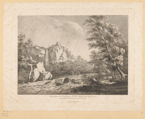 River landscape with a shepherd at an uprooted birch, Jean Jacques de Boissieu, 1809 Canvas Print