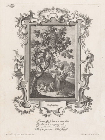 September, Johann Esaias Nilson, 1766 Canvas Print