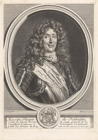 Portrait of Roger de Bussy-Rabutin, Gerard Edelinck, 1693 - 1707 Canvas Print