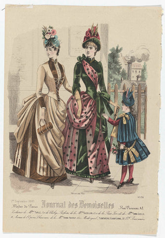 Journal des Demoiselles, 1 septembre 1885, No. 4536 : Costumes de Mme Turl (...), A. Chaillot, 1885 Canvas Print