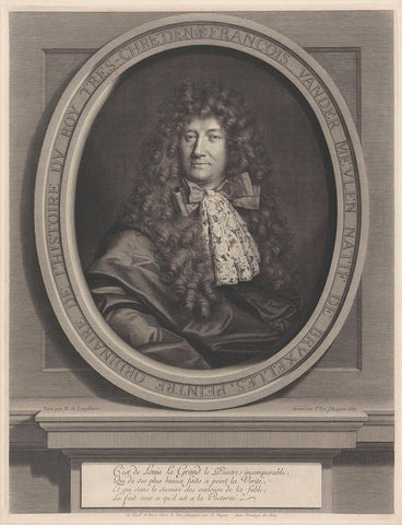 Portrait of Adam Frans van der Meulen, Pieter van Schuppen, 1687 Canvas Print