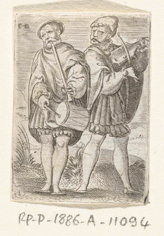 Two musicians, Cornelis Bos, 1546 - 1548 Canvas Print