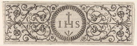 Ornament with the monogram of Christ, Wierix (attributed to), 1594 Canvas Print