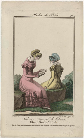 Nouveau Journal des Dames, 1821, Pl. 11 : Robe de Mérinos garnie de brandebourgs (...), Hubert Lefèvre, 1821 Canvas Print