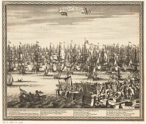 Departure of William III from Hellevoetsluis, Johannes Jacobsz van den Aveele (attributed to), 1688 - 1690 Canvas Print