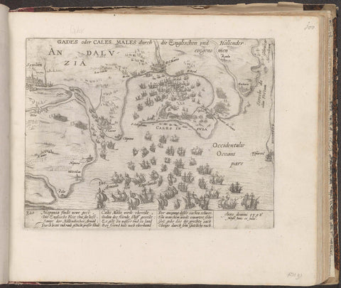 Siege of Cadiz by the English and the Dutch, 1596, Frans Hogenberg (workshop of), 1596 - 1598 Canvas Print