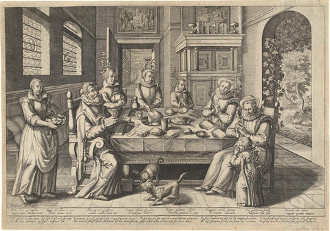 The Prayer for the Meal, Robert de Baudous (possibly), 1591 - 1659 Canvas Print