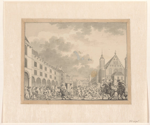 Attack on the Deputies of Dordrecht as they drive through the Stadhouderspoort onto the Binnenhof, 1786, Willem Kok, 1786 Canvas Print