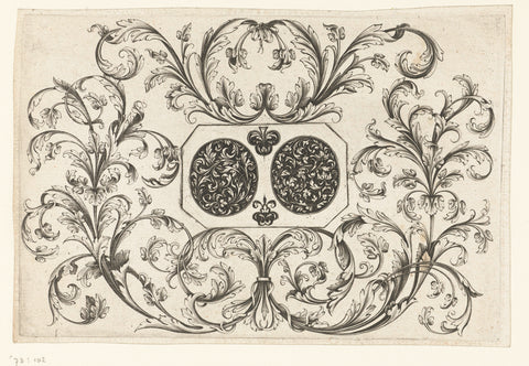 Two ovals between leaf vines, Master pc, c. 1672 - c. 1676 Canvas Print