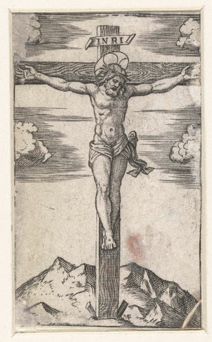 Christus aan het kruis, Marcantonio Raimondi, 1500 - 1527 Canvas Print