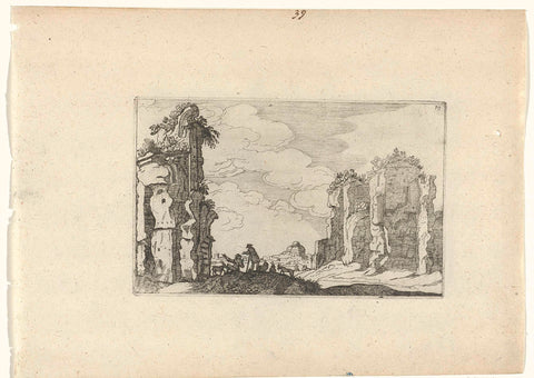 Ruin of the Baths of Caracalla, Willem van Nieulandt (II), 1594 - 1685 Canvas Print