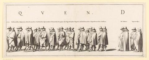 The funeral procession of Frederik Hendrik (plate no. 4), 1647, Pieter Nolpe, 1647 - 1651 Canvas Print