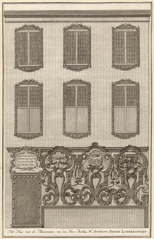 Illumination on the house of A.P. Lambrechtsen, 1751, anonymous, 1753 Canvas Print