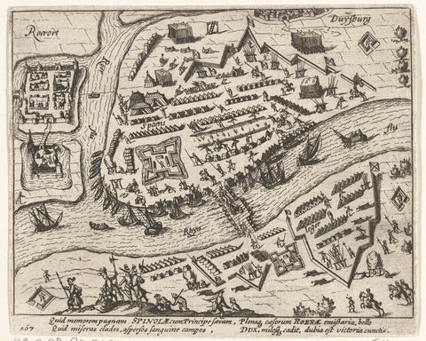 Army camp of Spinola for Ruhrort, 1605, anonymous, 1613 - 1615 Canvas Print