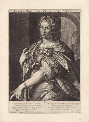 Portrait of Flavia Domitilla maior, Aegidius Sadeler, 1624 - 1650 Canvas Print
