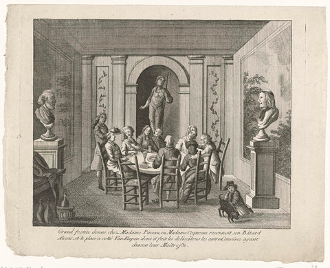 Feast at Madame Pineau, anonymous, 1787 - 1790 Canvas Print