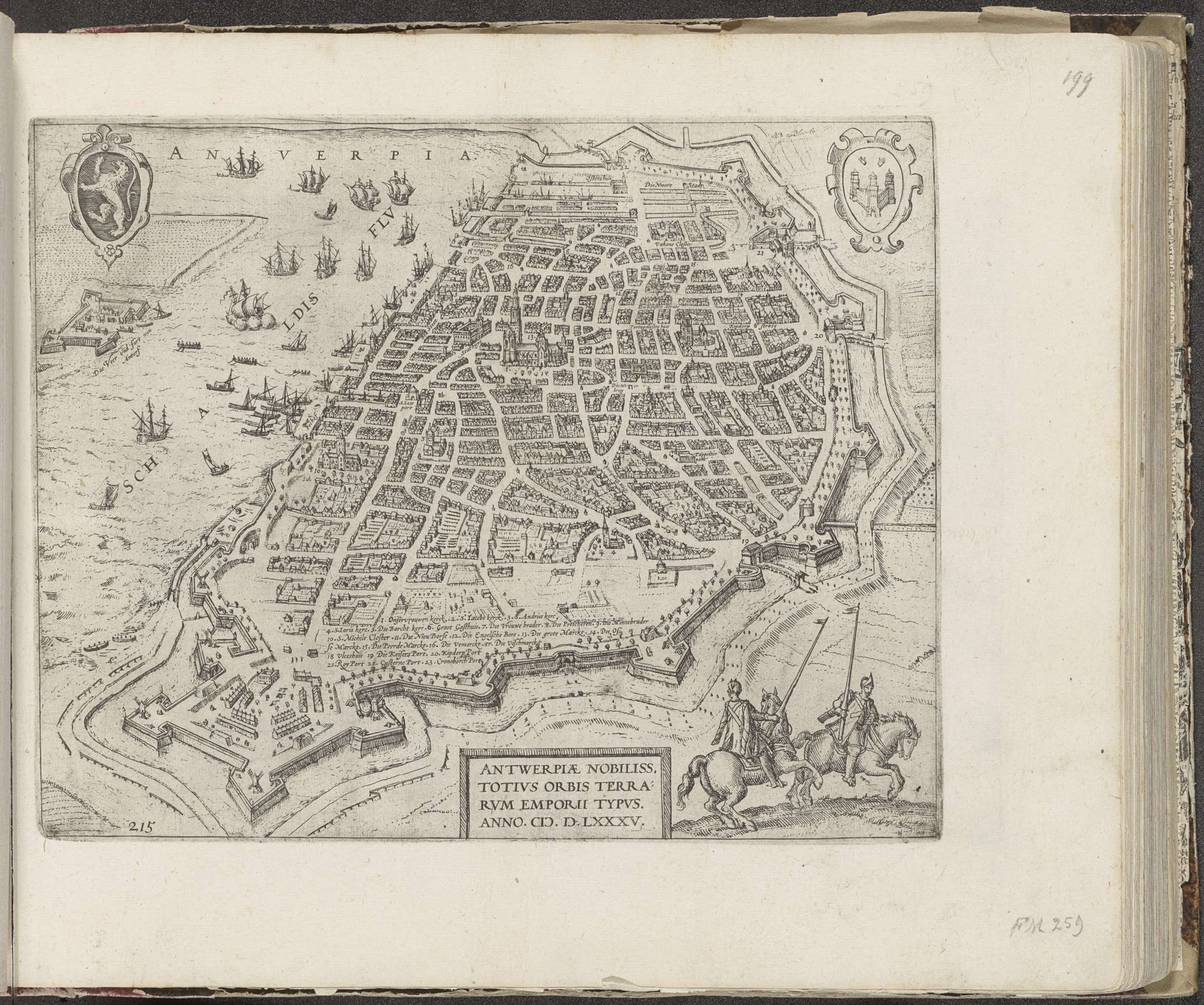 Plan of Antwerp, 1585, Frans Hogenberg, 1587 - | CanvasPrints.com