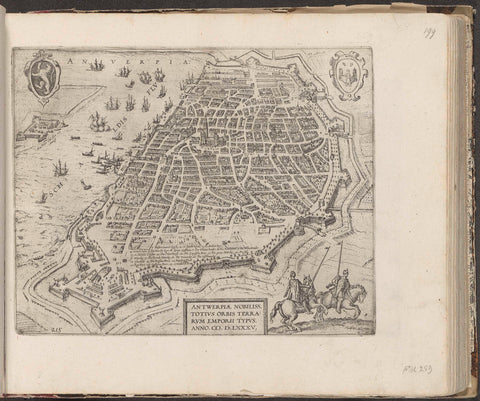 Plan of Antwerp, 1585, Frans Hogenberg, 1587 - c. 1591 Canvas Print