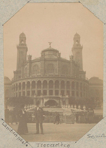 Exterior of the Palais du Trocadéro, probably during the 1900 World's Fair in Paris, Lambert, 1900 Canvas Print