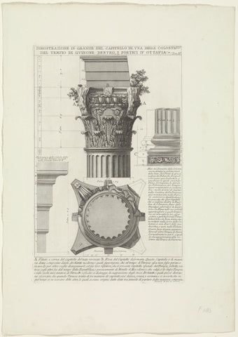 Gedeeltelijke reconstructie van de Tempel van Juno Regina te Rome, Giovanni Battista Piranesi, c. 1756 - c. 1757 Canvas Print