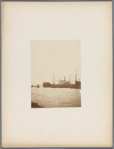 Cargo ships at anchor, anonymous, c. 1907 - c. 1910 Canvas Print