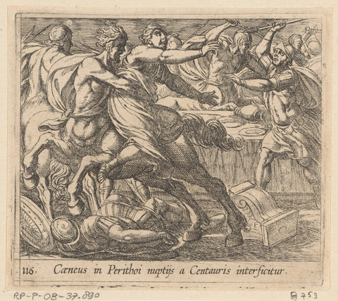 Battle between the Lapiths and the Centaurs, Antonio Tempesta, 1606 Canvas Print