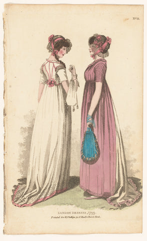 Magazine of Female Fashions of London and Paris, No.21. London Dresses, 1799, Richard Phillips, 1799 Canvas Print