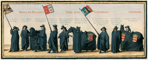 The funeral procession of Frederik Hendrik, plate no. 14, Pieter Nolpe, 1651 Canvas Print