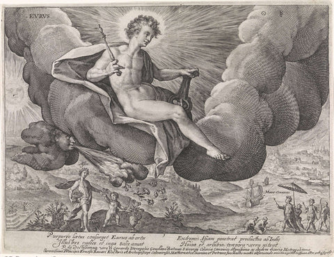 Oostenwind, Crispijn van de Passe (I), 1589 - 1611 Canvas Print