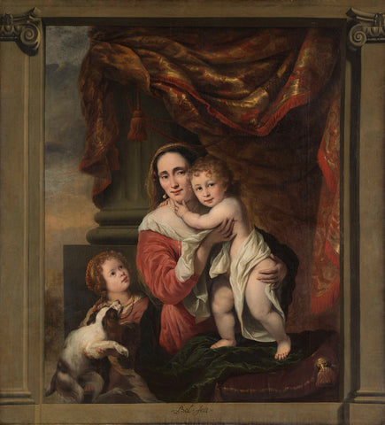 Caritas: Joanna de Geer (1629-1691) with her Children Cecilia Trip (1660-1728) and Laurens Trip (b. 1662), Ferdinand Bol, 1662 - 1669 Canvas Print