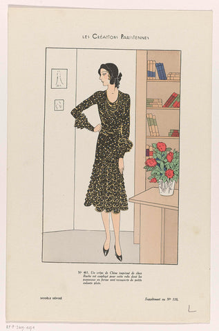 Les Creations Parisiennes, ca. 1931, Supplement au No. 110, no. 461 : Un crêpe de Chin (...), anonymous, c. 1931 Canvas Print