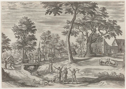 View of Eggevoort, Hans Collaert (I), c. 1555 - c. 1576 Canvas Print