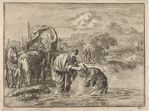 Baptism of the Chamberling by Philip, Jan Luyken, 1712 Canvas Print