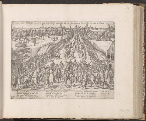 Entry of Archduke Matthias in Antwerp, 1577, Frans Hogenberg, 1581 - c. 1585 Canvas Print