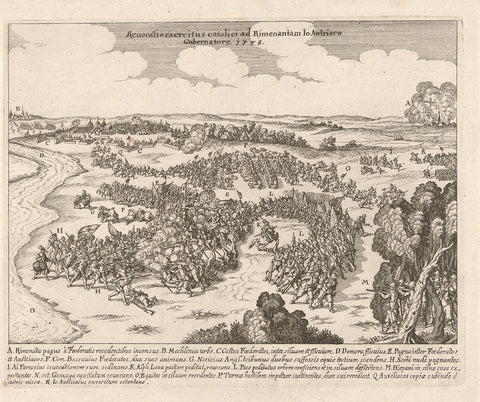 Battle of Rijmenam, 1578, anonymous, 1649 - 1651 Canvas Print