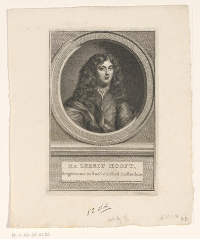 Portrait of Gerrit Hooft, Jacob Houbraken, 1696 Canvas Print