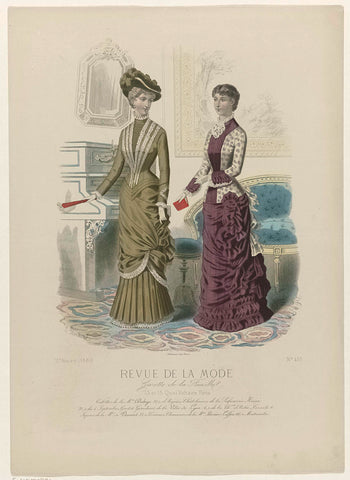 Revue de la Mode, Gazette de la Famille, Sunday, September 19, 1880, 9th year, No. 455: Toilets of the M.on Duboys (...), E. Llanderal, 1880 Canvas Print