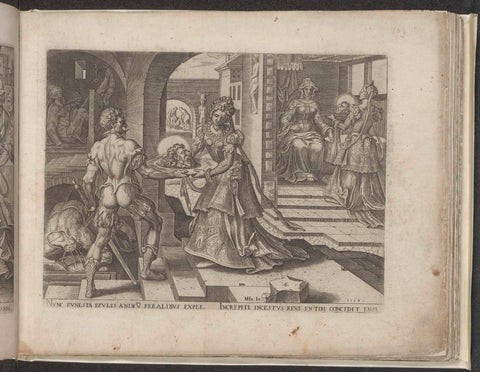 Salome receives the head of John the Baptist, Philips Galle, 1564 Canvas Print