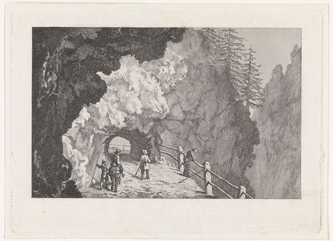 Passage in the rocks, David van der Kellen (1827-1895), 1837 - 1885 Canvas Print