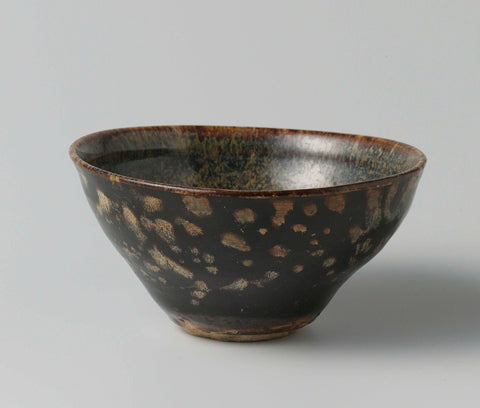 Tea bowl with 'tortoiseshell' glaze, anonymous, c. 960 - c. 1279 Canvas Print