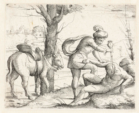 Good Samaritan, Augustin Hirschvogel, 1549 Canvas Print