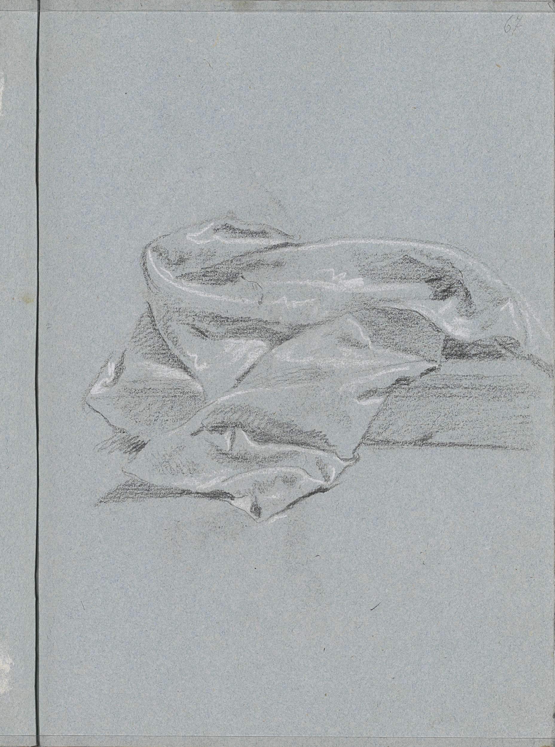 Liggende draperie, Lorenzo Baldissera Tiepolo