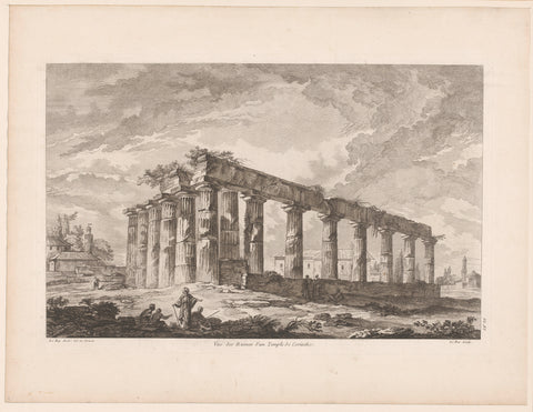 View of the Apollo Temple of Corinth, Jacques-Philippe Le Bas, 1758 Canvas Print