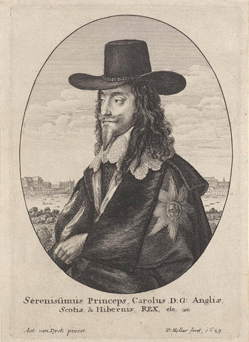 Portrait of Charles I, King of England, Wenceslaus Hollar, 1649 Canvas Print