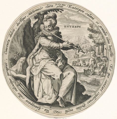 Euterpe, Crispijn van de Passe (I), 1589 – 1611 Canvas Print